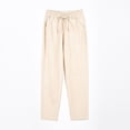 thumbnail image 1 of Pantalones casuales de mujer, pantalones holgados de nueve pulgadas, pantalones de mujer de estilo delgado, pantalones de pierna pequeña, 1 of 6