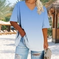 thumbnail image 4 of Plus Size 4X Women's Short Sleeve Tops Sale Under $10 Free Shipping Summer Casual Loose Print Blouse, 4 of 6