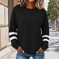 thumbnail image 2 of WTXUE Long Sleeve Shirts for Women Color Block Comfy Crewneck T Shirt Basic Tees Loose Casual Blouses Oversized Tunic Tops Patchwork Blouse Fall Outfits 2026 Trendy Spring Clothes Black L, 2 of 6