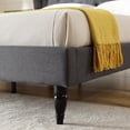 thumbnail image 6 of DeCoro Brighton Upholstered Platform Bed | Headboard and Wood Frame with Wood Slat Support | Grey, Full, 6 of 10