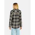 thumbnail image 3 of Time and Tru Women's Flannel Shirt with Long Sleeves, Sizes S-XXXL, 3 of 5