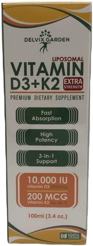 Vitamin D3 K2 Drops for Adults, 4oz – 4 oz: Liquid Vitamin D3 K2 Supplement for Immunity, Heart and Bone Health