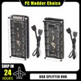 thumbnail image 2 of Computer RGB HUB Splitter 5V 3Pin / 12V 4Pin Collector For PC Gamer Cabinet Fan & LED Light MB AURA SYNC 12V 4Pin Hub, 2 of 6
