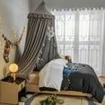 thumbnail image 2 of Bed Canopy for Girls,Princess Round Dome Dreamy Mosquito Net Bedding Girls Room Castle Play Tent Hanging House Decor Reading Nook Canopies (Grey), 2 of 15