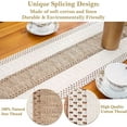 thumbnail image 3 of 12" W*70" L Boho Macrame Table Runner ,Cotton Linen Bicolor Stitching Tassel Table Cloth ​For Farmhouse Wedding Dining Table Decor, 3 of 5