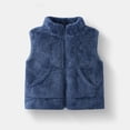 thumbnail image 2 of Generic Kids Plush Vests Outerwear,Sleeveless,Stand Collar,Lightweight,Fall Winter,Fashion,Casual,Soft,Running,Waistcoat,With Pockets, 2 of 5