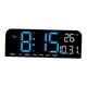 thumbnail image 5 of Reloj despertador digital con pantalla LED, temperatura, fecha, semana, ajustes de alarma para mesita de noche. Azul, 5 of 9