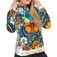 thumbnail image 4 of KLL Spring Butterfly Flowers for Womens Pullover Hoodie with Pocket Hooded Long Sleeve Shirts Sweatshirt for Women-Medium, 4 of 7