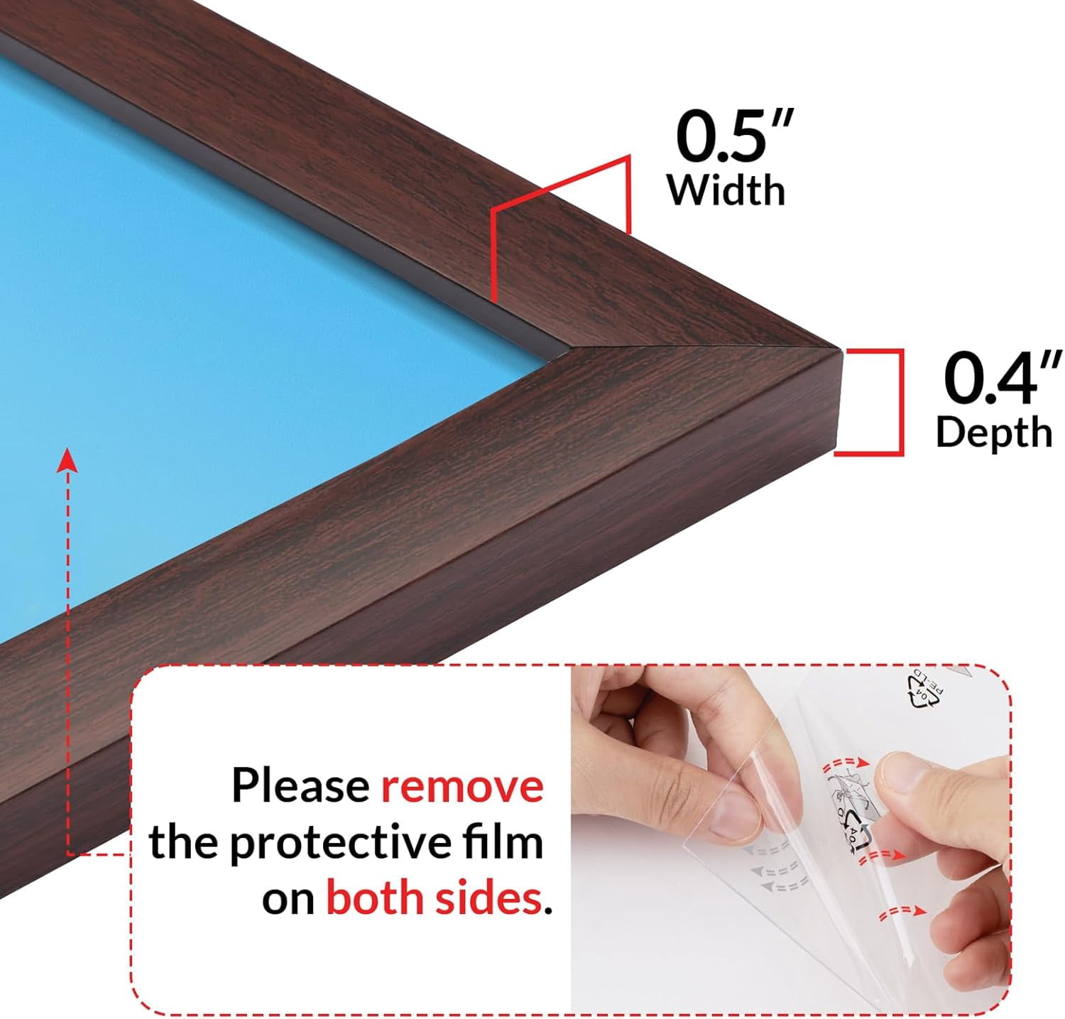 8x10 Picture Frame for Wall Display, 8x10 Brown Picture Frame with HD Plexiglas, 8 x 10 Poster Frame 1 Pack, Display Frame for Vertical or Horizontal, Classic Collection