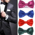 thumbnail image 3 of HOWEN Mens Bowtie PreTied Adjustable Necktie Solid Color Formal Wedding Party Tuxedo,Dark Pink, 3 of 7