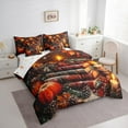 thumbnail image 4 of Manfei Retro Books Child 7-Piece Bedding Comforter Set, Winter Flower Pumpkin King Bedding Sets, Western Festival Christmas Reversible Bed Sheets, Lightweight Room Decor, 4 of 8