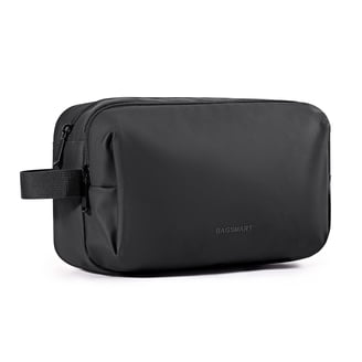 Basics Black Toiletry Bag, Lightweight Polyester Travel Kit, Zippered with Handle - Walmart.com Basics Black Toiletry Bag, Lightweight Polyester Travel Kit, Zippered with Handle - Walmart.com