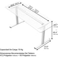 thumbnail image 2 of Fohfurniture FOH Marco de Escritorio Elevable Eléctrico, Base Ajustable 72-122 cm para Standing Desk, Motor Silencioso, 2 Memorias Programables, Estructura Extensible 120-200 cm, Blanco, 2 of 7