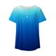 thumbnail image 5 of ICHUANYI Clearance Women's Fashion Printed Loose T-shirt Short Sleeves Blouse Round Neck Casual Tops(Blue, M) ICHUANYI WER2023081000806, 5 of 7