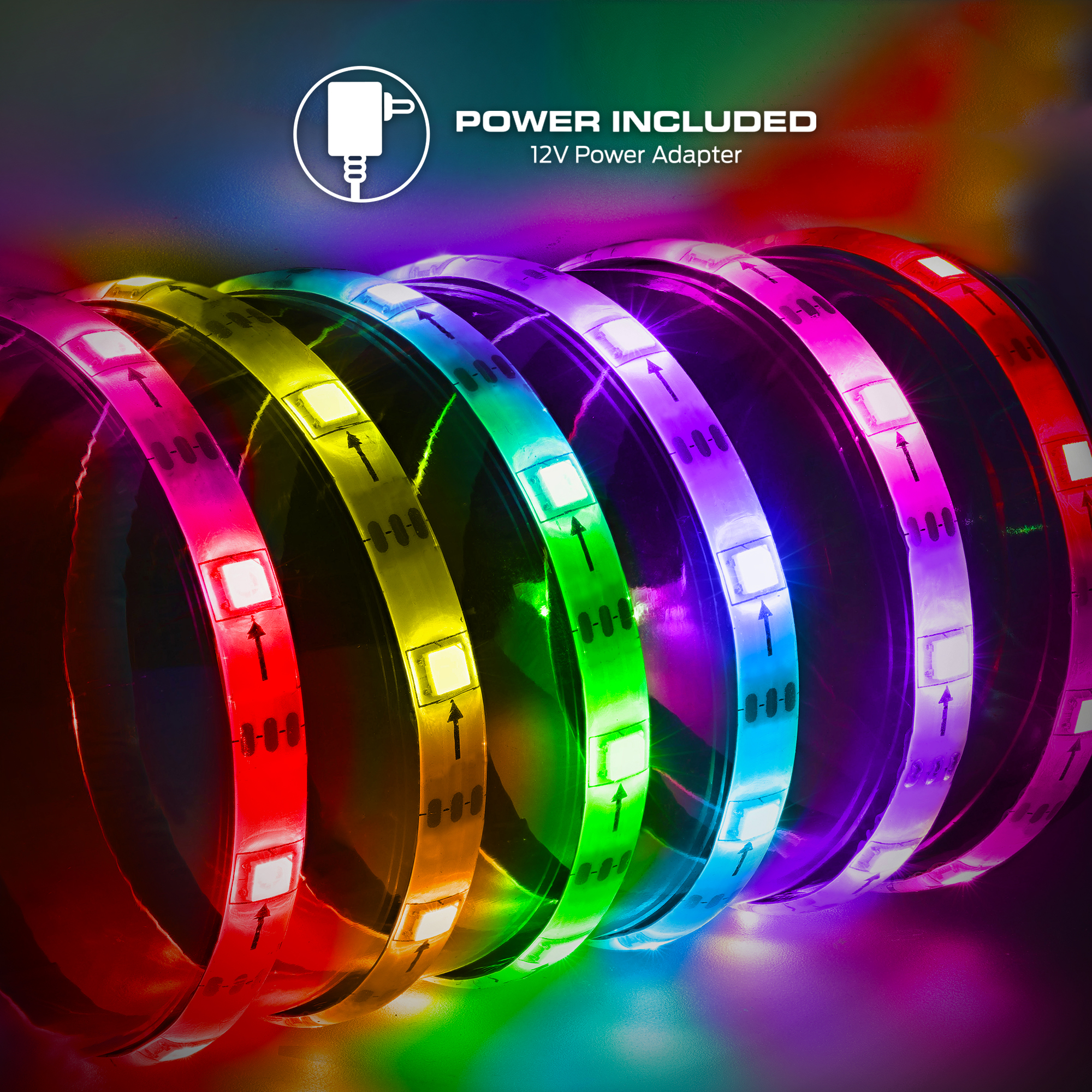 Monster Smart Indoor 50 ft Sound Reactive LED Strip Lights, Multicolor photo 6