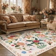 thumbnail image 2 of BERTHMEER Large 8'x10' Area Rugs for Living Room Bedroom Office Rugs Vintage Beige Floral Carpets Machine Washable Farmhouse Dining Room Oriental Flower Non Slip Rugs, Multicolor, 2 of 7