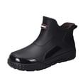 thumbnail image 3 of Crunowin Men's Rain Boots, Ankle Stylish Waterproof Commute Outdoor Casual Shoes Black 8, 3 of 7
