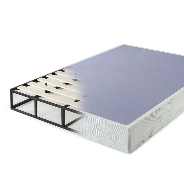 Zinus 9” Metal Box Spring with Wood Slats, Mattress Foundation, Queen