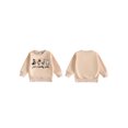thumbnail image 2 of RUINIXCW Toddler Baby Boy Girl Halloween Sweatshirt Outfit Infant Fall Winter Clothes Pumpkin Ghost Letters Embroidery Crew Neck Pullover Shirts Tops, 2 of 10