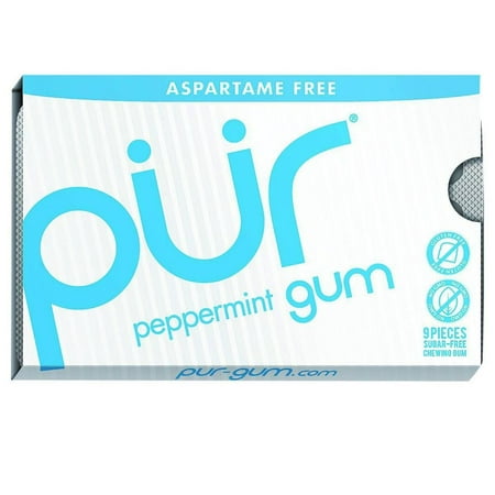 Pur Gum - Peppermint - Aspartame Free - 9 Pieces - 12.6 g - Case of