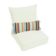 thumbnail image 4 of Sunbrella Oakley  Solid Indoor/ Outdoor Corded Pillow and Chair Cushion Set Canvas Natural+Carousel Confetti+Corded 25 in x 25 in x 5 in Pillow, 4 of 5