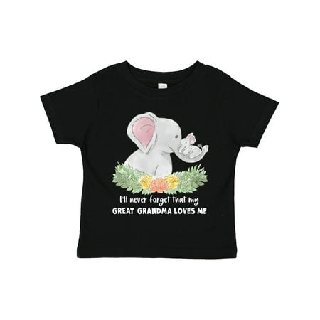 

Inktastic I ll Never Forget That My Great Grandma Loves Me Elephants Gift Toddler Boy or Toddler Girl T-Shirt