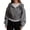 20# Dark Gray, variant on Zip up Hoodie Women Oversized Cropped Plain Sweatshirt Full Zip Drawstring Hooded Slouchy Jacket with Pocket Royal Blue L