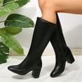 thumbnail image 6 of Gyexs Knee High Boots Women with Side Zipper Tall Boots Low Heeled Pointed Toe Knee High Long Boot Fashion Dress Party Wedding Shoes Black Size 5.5, 6 of 9