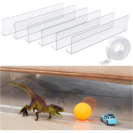 NOGIS Under Couch Blocker for Pets Gap Bumper for Stop Dogs and Cats Safety Plastic Clear Under Bed Blocker for Sofa Barrier Blocking with Strong Adhesive 5 Pack 4.7 Height