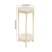 Modern Small Round Side Table | Iron Frame Plastic Top Sofa Table | End Table for Living Room Bedroom | Multi-Layer Storage Design