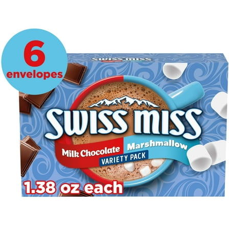 Swiss Miss Marshmallow and Milk Chocolate Flavored Hot Cocoa Mix Variety Pack, 1.38 oz., 8-Count