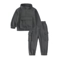 thumbnail image 1 of Gibobby Conjunto de ropa para bebé y niño Conjunto de 2 piezas con capucha y pantalones con capucha de manga larga para niños pequeños y Niñass(Gris, 2-3 Años), 1 of 3