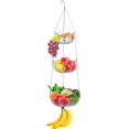 thumbnail image 1 of Simple Houseware Cesta de frutas colgante moderna de 3 niveles cromada, 1 of 1