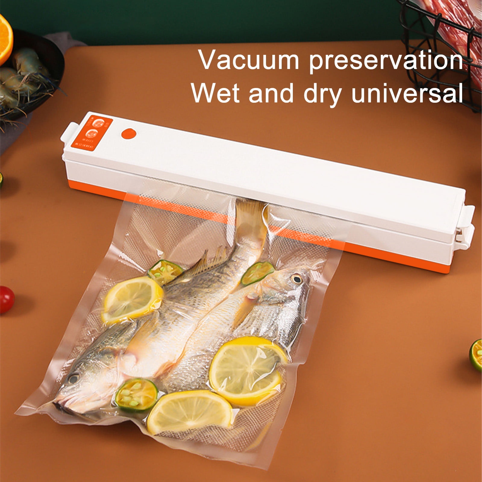 Byujiro Vacuum Sealer Machine with 10 Vacuum Bags, Automatic Household Food Sealer, Compact Air Sealing System for Food Storage, Meal Prep & Kitchen Organization