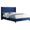 thumbnail image 1 of Best Master Furniture Valentina Velvet Wingback Platform Queen Bed in Blue, 1 of 1