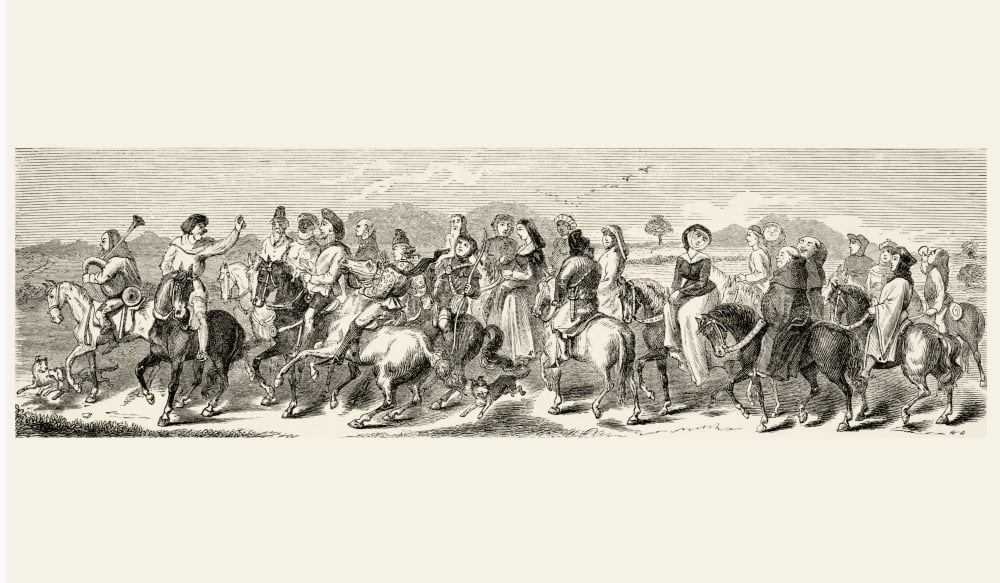 Departure Of The Canterbury Pilgrims From London Scene From The Canterbury Tales By Geoffrey Chaucer From The National And Domestic History Of England By William Aubrey Published London Circa 1890 Can