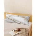 thumbnail image 2 of White Golden Marble Body Pillow Cover 20x54, Modern Abstract Art Marble Crack Decorative Pillowcase with Zipper, Microfiber Pillow Protector, Soft Breathable Long Lumbar Pillowcases for Women, 2 of 9