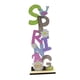 thumbnail image 2 of Adorno de madera de primavera para Pascua, figura impresa, figuras artesanales, decoración de mesa Resorte vertical, 2 of 8