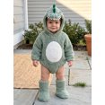 thumbnail image 6 of RUINIXCW Baby Dinosaur Romper with Hood Warm Fleece Animal Costume and Leg Warmer, 6 of 8