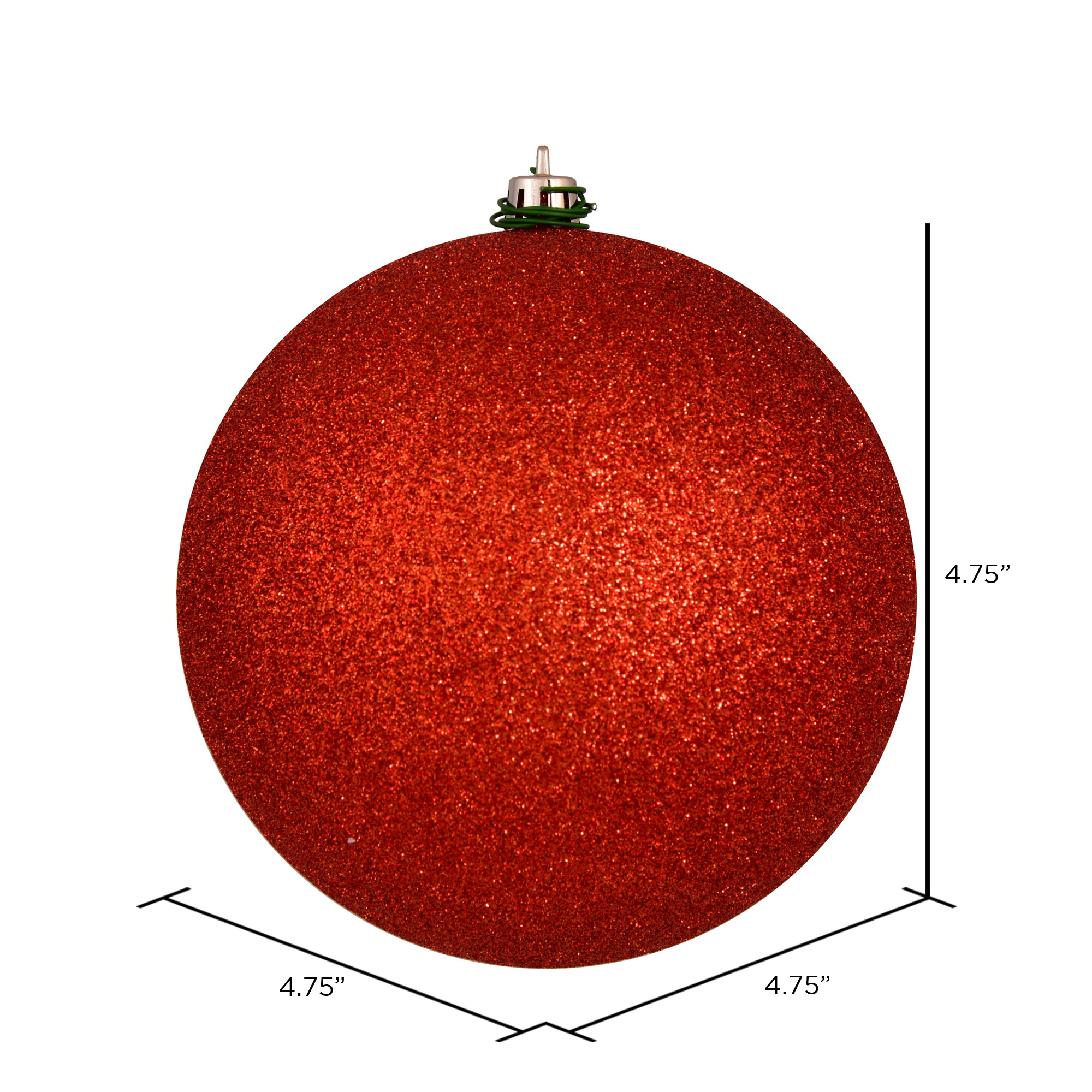 Vickerman 4.75" Bittersweet Glitter Ball Ornament, 4 per Bag