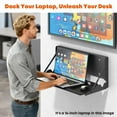 thumbnail image 5 of PUTORSEN Flip Down Keyboard Tray Wall-Mount - 24 Inch Computer Keyboard and Mouse Platform Tray, , Mouse Pad and Wrist Pad Included, Holds Up to 22 lbs, Black, 5 of 7