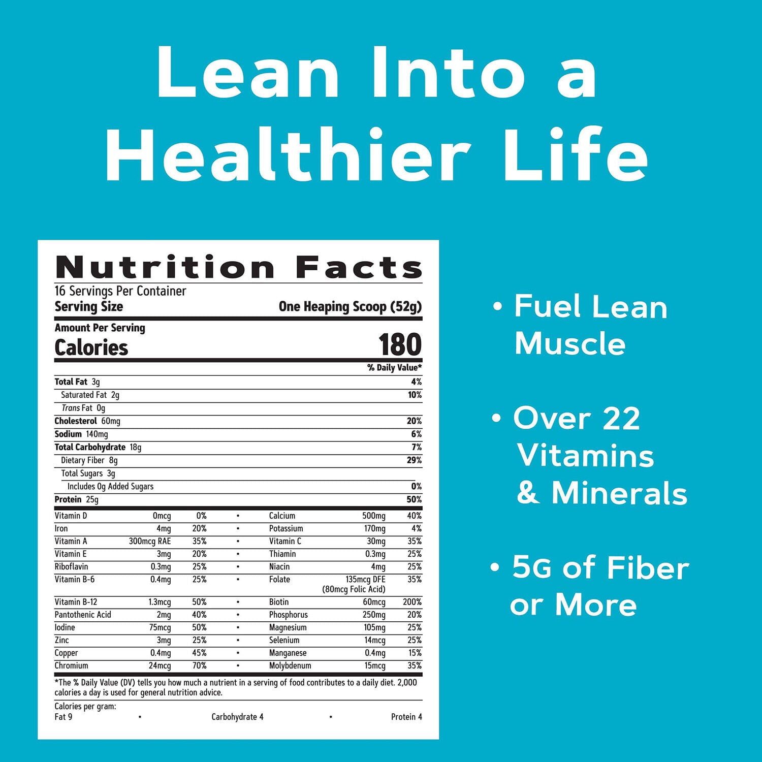 GNC Lean Shake 25 Meal Replacement Powder, Mixed Berry, 25g Protein, High Fiber, Keto Friendly, Weight Management, 16 Servings