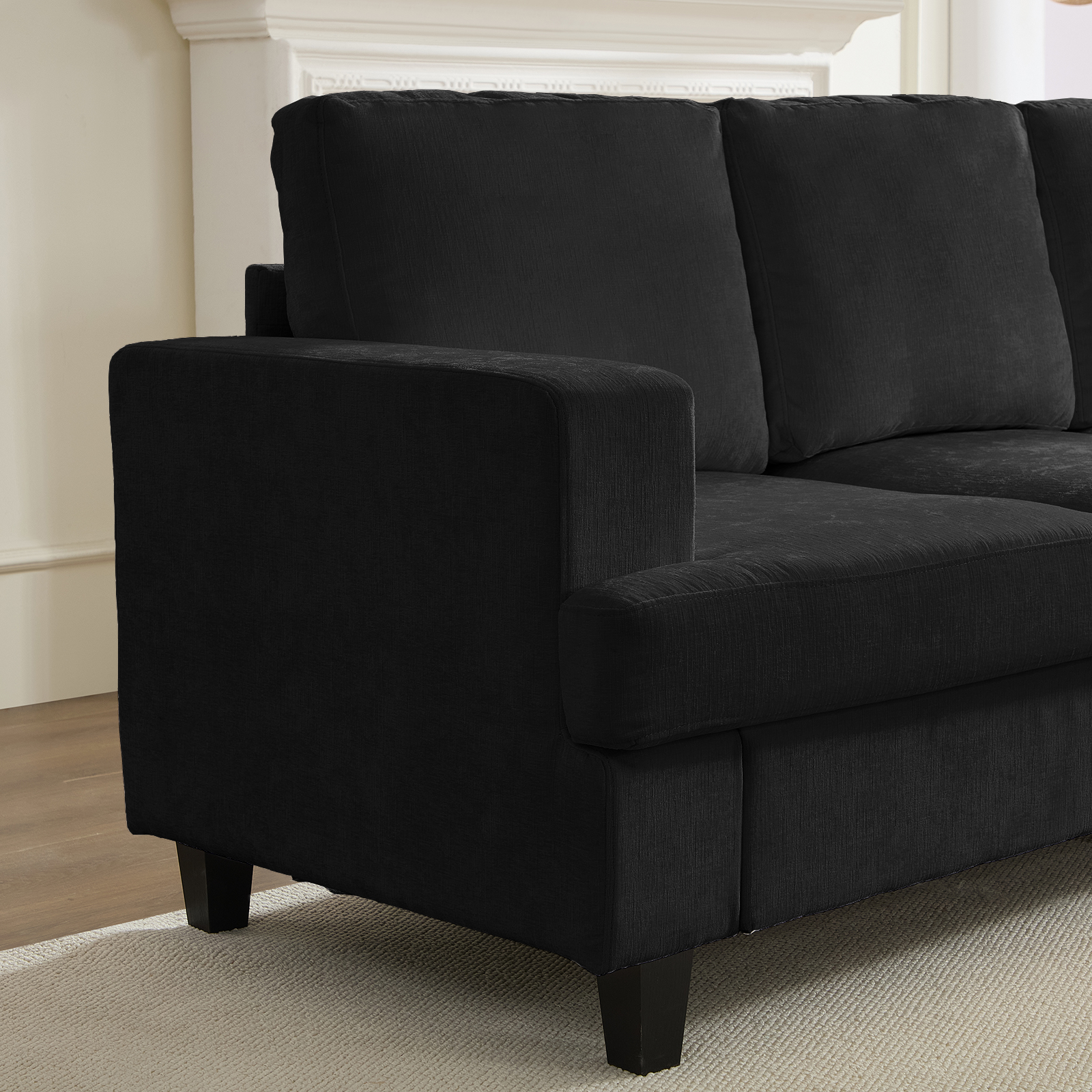 ZAFLY 82” Deep Seat Couch with Wide Armrest, Oversized Sofas and Couches for Small Space/Living Room - Dark Gray