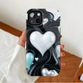 thumbnail image 2 of Heart - shaped Glitter Phone Case for Women & Men, Shimmering Black Silver Love Design, Compatible with iPhone 11/12/13/14/15/16 Pro Max Plus Valentine's Day Gift, 2 of 9
