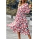 thumbnail image 3 of Vestido floral bohemio PRETTYGARDEN para mujer, cruzado con cuello en V, manga larga, talla M, 3 of 7