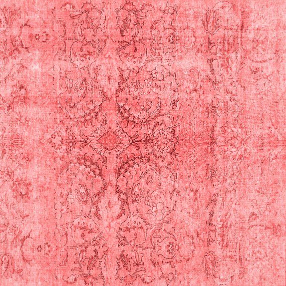 Ahgly Company Indoor Square Persian Red Bohemian Area Rugs, 7' Square