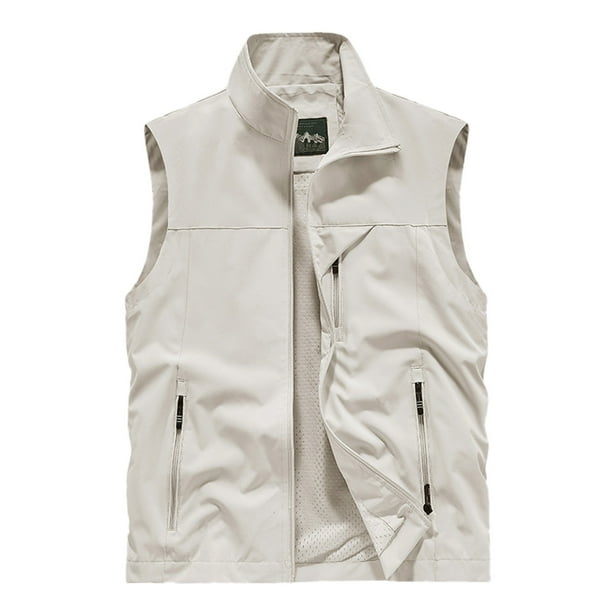 Chaleco sin mangas de imitación de cuero para hombre, chaqueta de club de motociclistas: cremallera frontal, múltiples bolsillos, para montar en moto/ropa urbana (M-XXXXXXL)