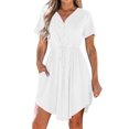 thumbnail image 1 of WRKEKC Liquidation d'Été! Robes d'Été pour Femmes 2025, Robes Décontractées pour Femmes, Robe d'Été Décontractée Col en V Manches Courtes Robes à Cordon avec Poches, 1 of 8