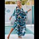 thumbnail image 4 of Vestido Caftán con Estampado Animal para Mujer, Talla Grande, para Playa, Verano 2025 Líneas Azules Talla Única, 4 of 10