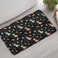 thumbnail image 2 of Dinosaur and Planet Black Pattern Non Slip Microfiber Bathroom Rugs, Soft Rubber Backing Bath Mats for Bathroom Floor Tub and Shower,17"x30", 2 of 5